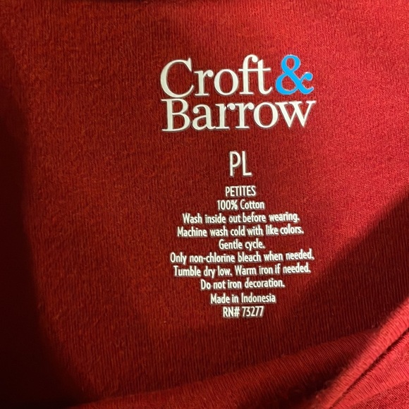 Croft & Barrow women’s HOLIDAY sparkle snowflake li g sleeve top cotton size PL - Picture 8 of 9